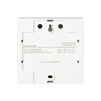 DZWONEK ELEKTRONICZNY JEDNOTONOWY 230V BIAŁY RINGIL MINI