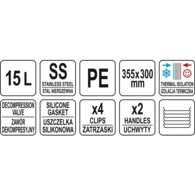 TERMOS TRANSPORTOWY OKRĄGŁY 15L.