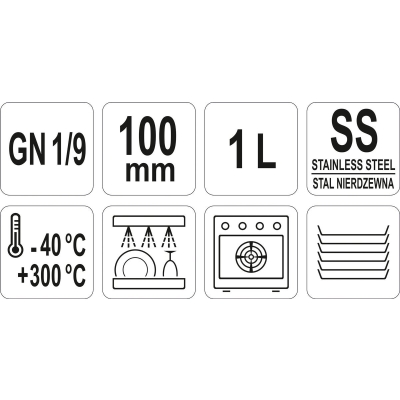 POJEMNIK GASTRONOMICZNY GN 1/9 100MM