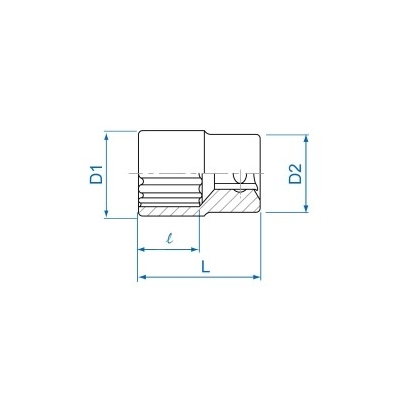 NASADKA KRÓTKA 12-KĄTNA CHROMOWANA 1/4'' 11/32''*24MM