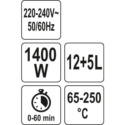 KOMBIWAR HALOGENOWY 17L, CZARNY, 9 AKCESORIÓW