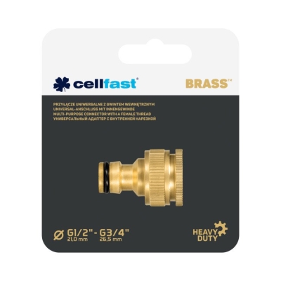 PRZYŁĄCZE UNIWESALNEZ GWINTEM WEWNĘTRZNYM 1/2''-3/4'' BRASS