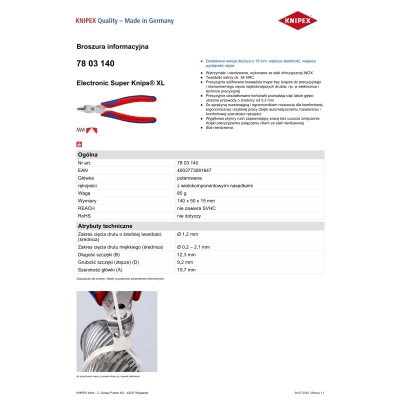 SZCZYPCE DO CIĘCIA 140MM ELECTRONIC SUPER KNIPS XL