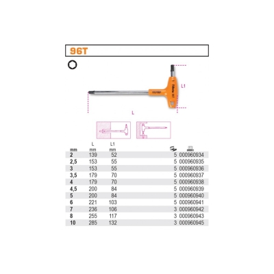 KLUCZ TRZPIENIOWY KĄTOWY 2.5MM