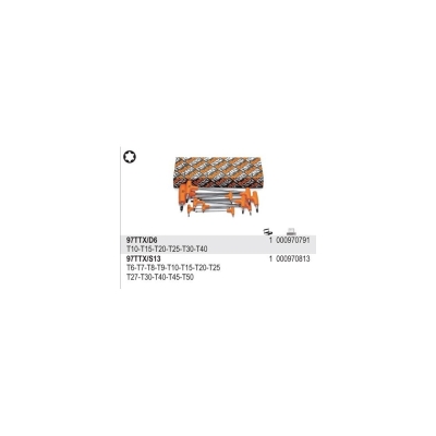 KOMPLET KLUCZY TRZPIENIOWO-KĄTOWYCH TORX 6SZT.10-40MM