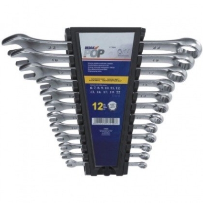 KOMPLET KLUCZY PŁASKO-OCZKOWYCH POP 12-SZTUK 6-22MM