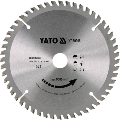 TARCZA WIDIOWA DO ALUMINIUM 160*20MM 52 ZĘBY