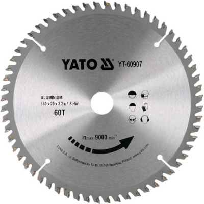 TARCZA WIDIOWA DO ALUMINIUM 180*20MM 60 ZĘBÓW