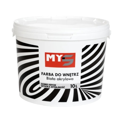 FARBA AKRYLOWA DO WNĘTRZ BIAŁA MY5 10L