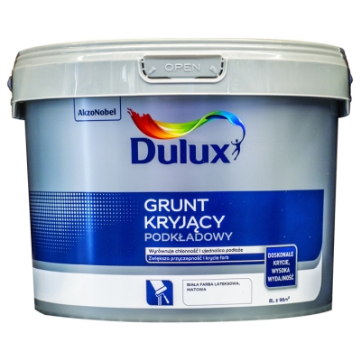 DULUX GRUNT KRYJĄCY PODKŁADOWY BIAŁY 8L