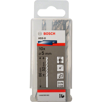 WIERTŁO HSS-G, DIN 338 5.0*52MM 10SZT.