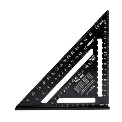 KĄTOWNIK STOLARSKI ALUMINIOWY Z PODSTAWĄ 175 MM
