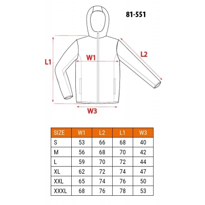 KURTKA SOFTSHELL Z KAPTUREM ODPINANYM, ROZMIAR L