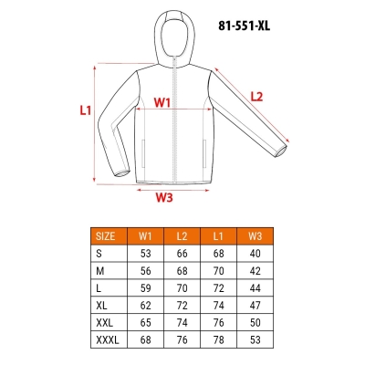 KURTKA SOFTSHELL Z KAPTUREM ODPINANYM, ROZMIAR XL