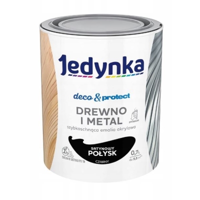 JEDYNKA DECO&PROTECT DREWNO I METAL SATYNA CZARNY 0,7L
