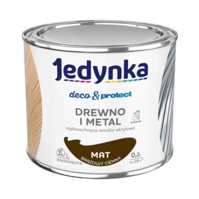JEDYNKA DECO&PROTECT DREWNO I METAL MAT BRĄZOWY CIEMNY 0,2L