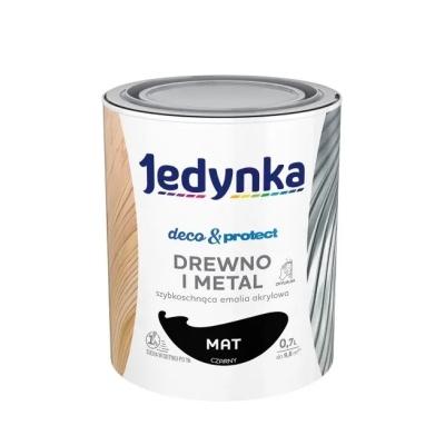 JEDYNKA DECO&PROTECT DREWNO I METAL MAT CZARNY 0,7L