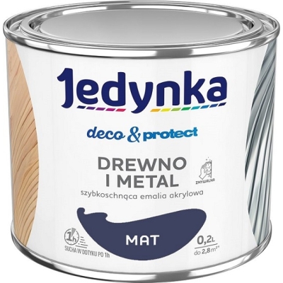JEDYNKA DECO&PROTECT DREWNO I METAL MAT GRANATOWY 0,2L