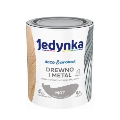 JEDYNKA DECO&PROTECT DREWNO I METAL MAT SZARY 0,7L