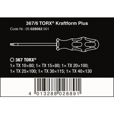 ZESTAW WKRĘTAKÓW KRAFTFORM + WIESZAK, 6 CZĘŚĆ