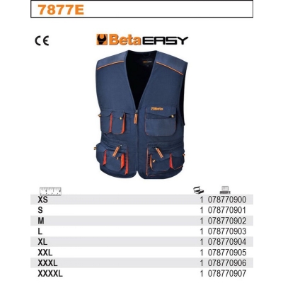 KAMIZELKA ROBOCZA EASY Z KIESZENIAMI GRANATOWA 7877E XL
