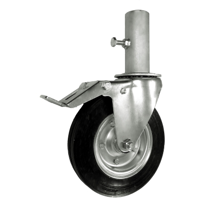 KOŁO METAL-GUMA 160MM DO RUSZTOWANIA Z RURĄ+HAMULEC ZR45NWH