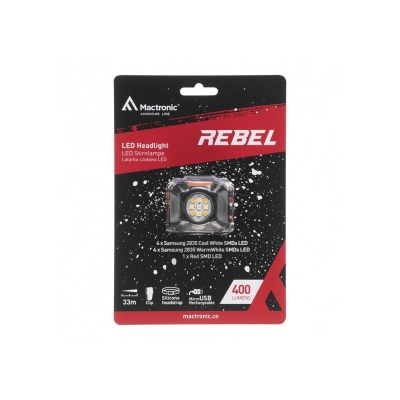 LATARKA CZOŁOWA REBEL 400LM POMARAŃCZOWA