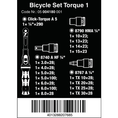 ZESTAW NARZĘDZI BICYCLE SET TORQUE 1, 2,5-25 NM, 16 CZĘŚĆ