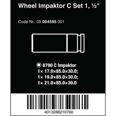 ZESTAW KLUCZY NASADOWYCH 1/2'' WHEEL IMPAKTOR C SET 1, 3SZT.