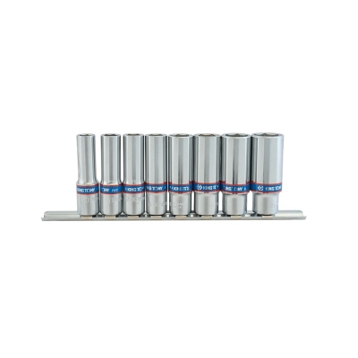 ZESTAW NASADEK 3/8'' 8CZ. DŁUGIE 6-KĄT 10-19MM, NA SZYNIE