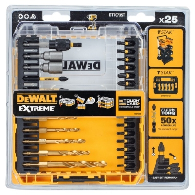 ZESTAW WIERTEŁ DO METALU I BITÓW FLEXTORQ 25PC