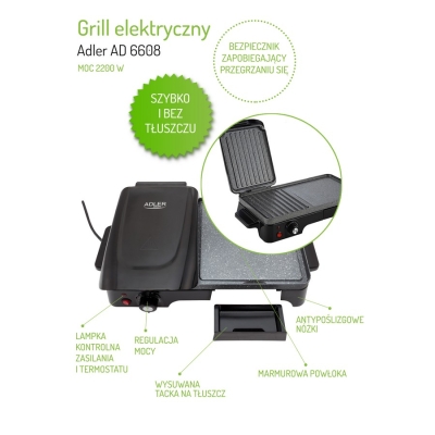 GRILL ELEKTRYCZNY AD 6608