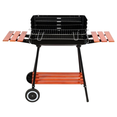 GRILL WĘGLOWY Z PÓŁKAMI, RUSZT 53X33CM