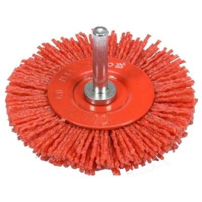 SZCZOTKA TARCZOWA 75MM NYLON TRZPIEŃ 6MM