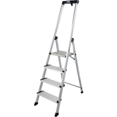 DRABINA ALUMINIOWA WOLNOSTOJĄCA SAFETY PLUS LINE 4 SZCZEBLE