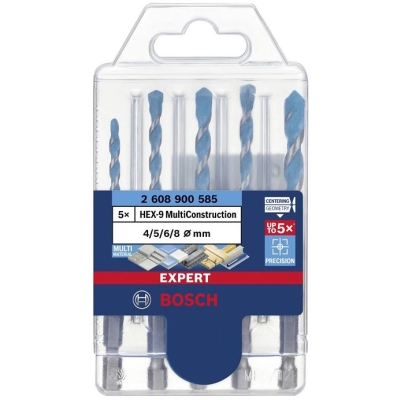 ZESTAW WIERTEŁ EXPERT MULTICONSTRUCTION HEX-9 SET 5PC