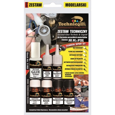 ZESTAW TECHNICZNY DO KLEJENIA PE, PP, PTFE  6*4ML+8G