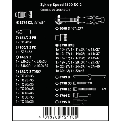 GRZECHOTKA ZYKLOP SPEED 1/2'' W ZESTAWIE METRYCZNYM, 37CZ.