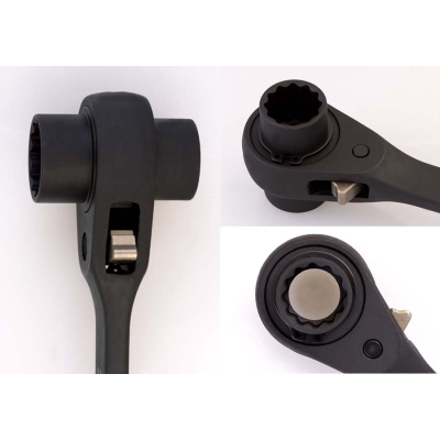 DWUSTRONNY KLUCZ NASADKOWY Z GRZECHOTKĄ 30*32MM, DŁ. 402MM