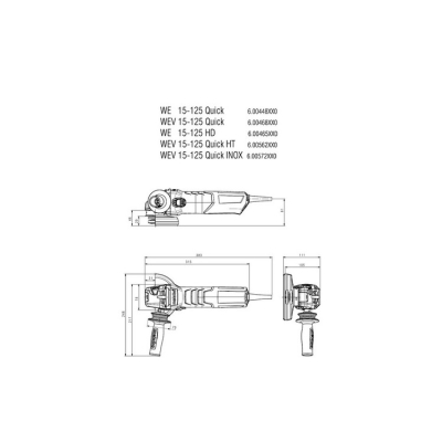 SZLIFIERKA KĄTOWA 125MM WEV 15-125 QUICK HT