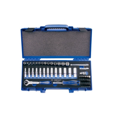 KOMPLET NASADEK 1/4'' 48 SZTUK GRZECHOTKA + AKCESORIA