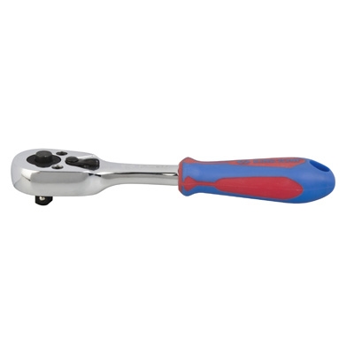 GRZECHOTKA1/4''Z PRZYCISKIEM 140MM, 45 ZĘBÓW UCHWYT GUMOWY