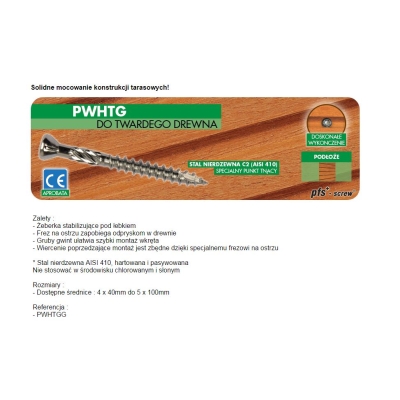 WKRĘT DO DREWNA TWARDEGO TROPIC C2 4*30MM T15