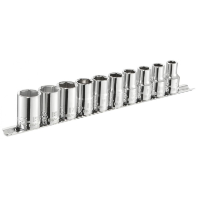 ZESTAW NASADEK  6-KĄTNYCH, 1/2'' NA SZYNIE, 10CZ,