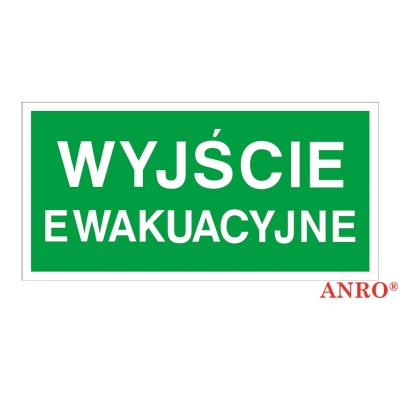 ZNAK BEZP. WYJŚCIE EWAKUACYJNE, PCV 200X400