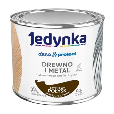 JEDYNKA DECO&PROTECT DREWNO I METAL SATYNA BRĄZOWY CIEM 0,2L
