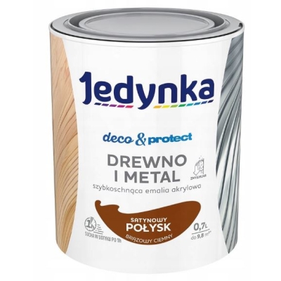 JEDYNKA DECO&PROTECT DREWNO I METAL SATYNA BRĄZOWY CIEM 0,7L