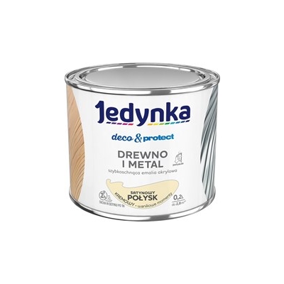 JEDYNKA DECO&PROTECT DREWNO I METAL SATYNA KREMOWY 0,2L