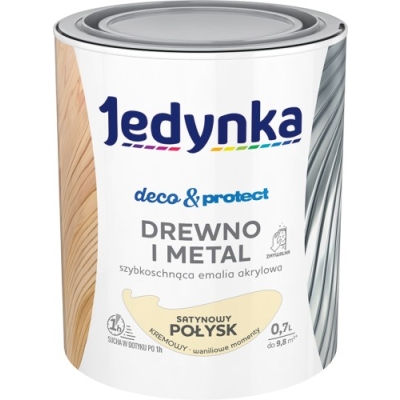 JEDYNKA DECO&PROTECT DREWNO I METAL SATYNA KREMOWY 0,7L