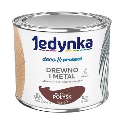 JEDYNKA DECO&PROTECT DREWNO I METAL SATYNA MAHOŃ 0,2L